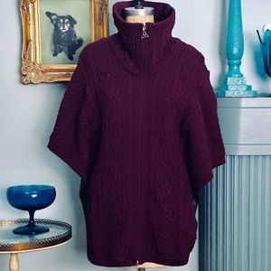 Merino Wool Cable Knit Turtle Neck Sweater